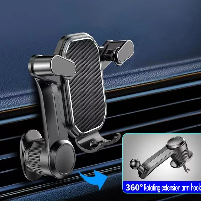 Air Vent Car Phone Holder Gravity Lock Phone Mount 360-Degree Flexible Adjustment Universal Auto Phone Stand for 4-7 Inches