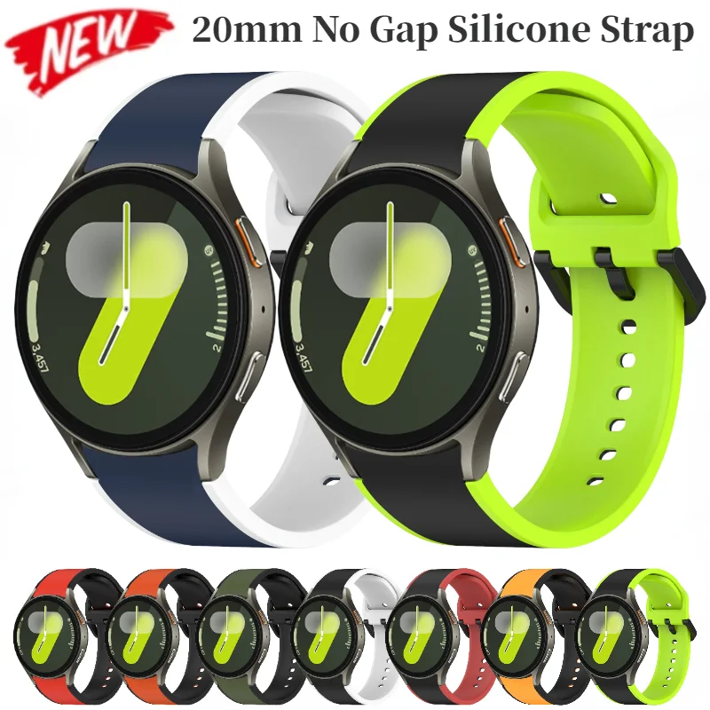No Gap Silicone Strap for Samsung Galaxy Watch 6 Classic 43mm 47mm Amazfit GTS 4 Bracelet for Watch 4/5/6/7 40mm 44mm 5 Pro 45mm