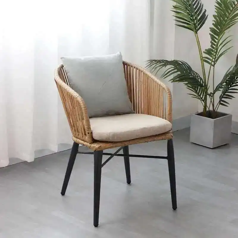 

Наборы садовой мебели для улицы, двора, балкона, небольшого стола и стула, повседневный стул из полиэтиленового ротанга со спинкой, набор домашней уличной мебели