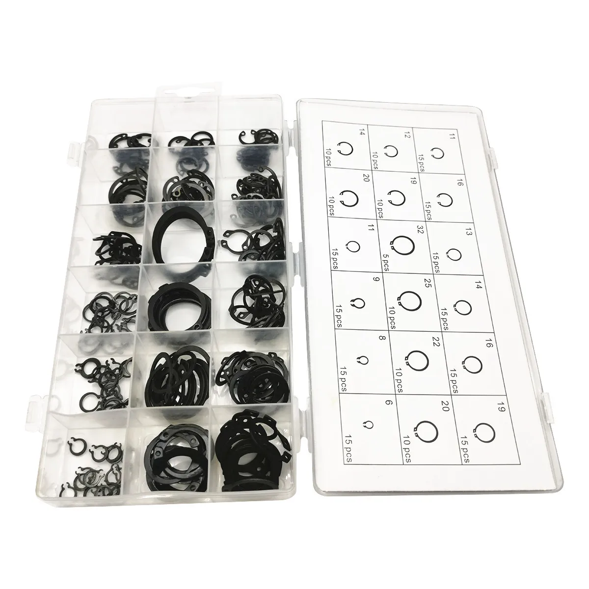 Gasket Sealing Washer Pack of 225 pcs High Hardness C Clip Circlips Assortment Axle Bore Mounting