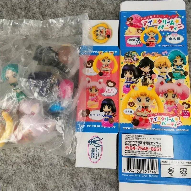 1 szt. W pudełku losowy styl Anime Sailor Moon figurka piękna dziewczyna woda lód księżyc pluton Kawaii zabawka-model do kolekcjonowania