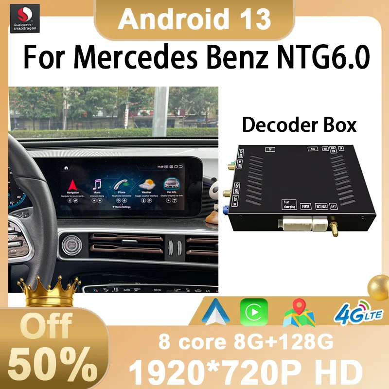 NTG6.0 Android Auto Module Box Wireless Carplay Decoder For Mercedes Benz A B C E CLS GLE GLA GLC GLK ML S Class Navigation GPS