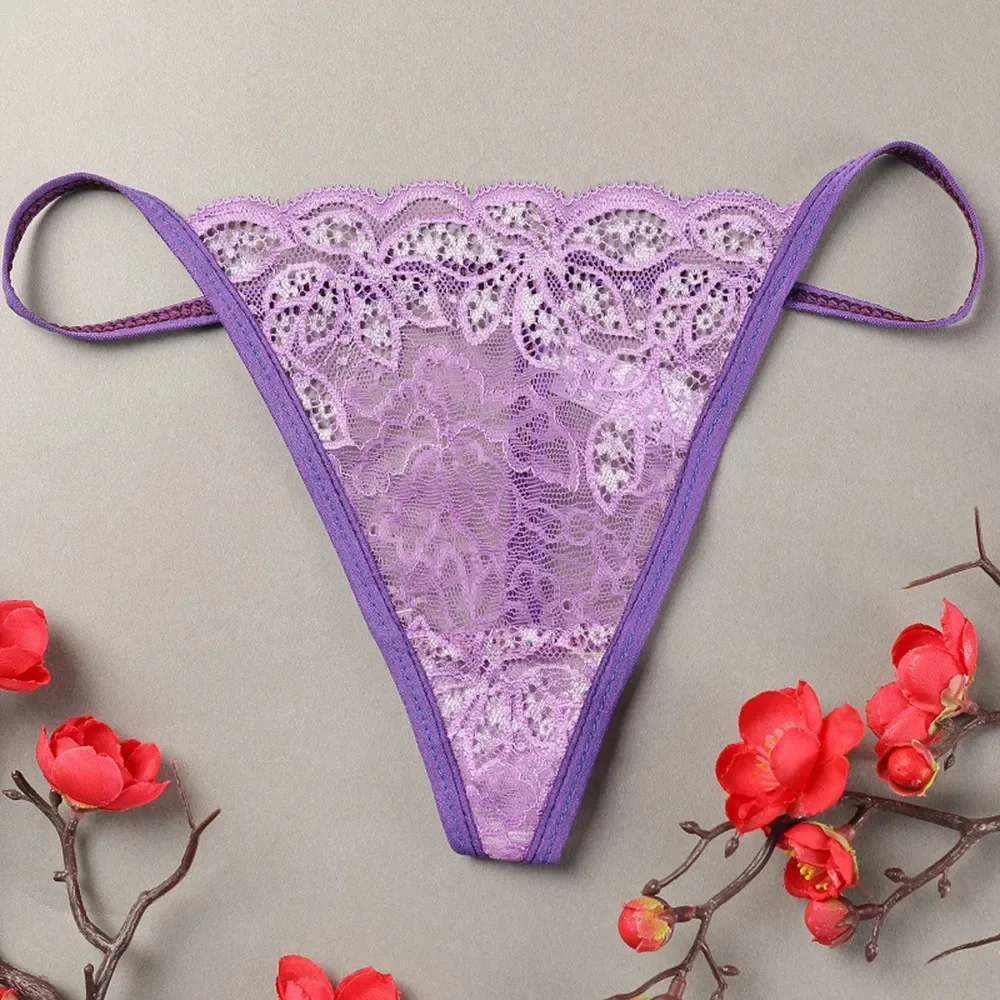 New Women\'s Sexy Low Waisted Lace Thongs Lingerie G-String Panties V-String Knickers Underwear Briefs Breathable Female Thongs