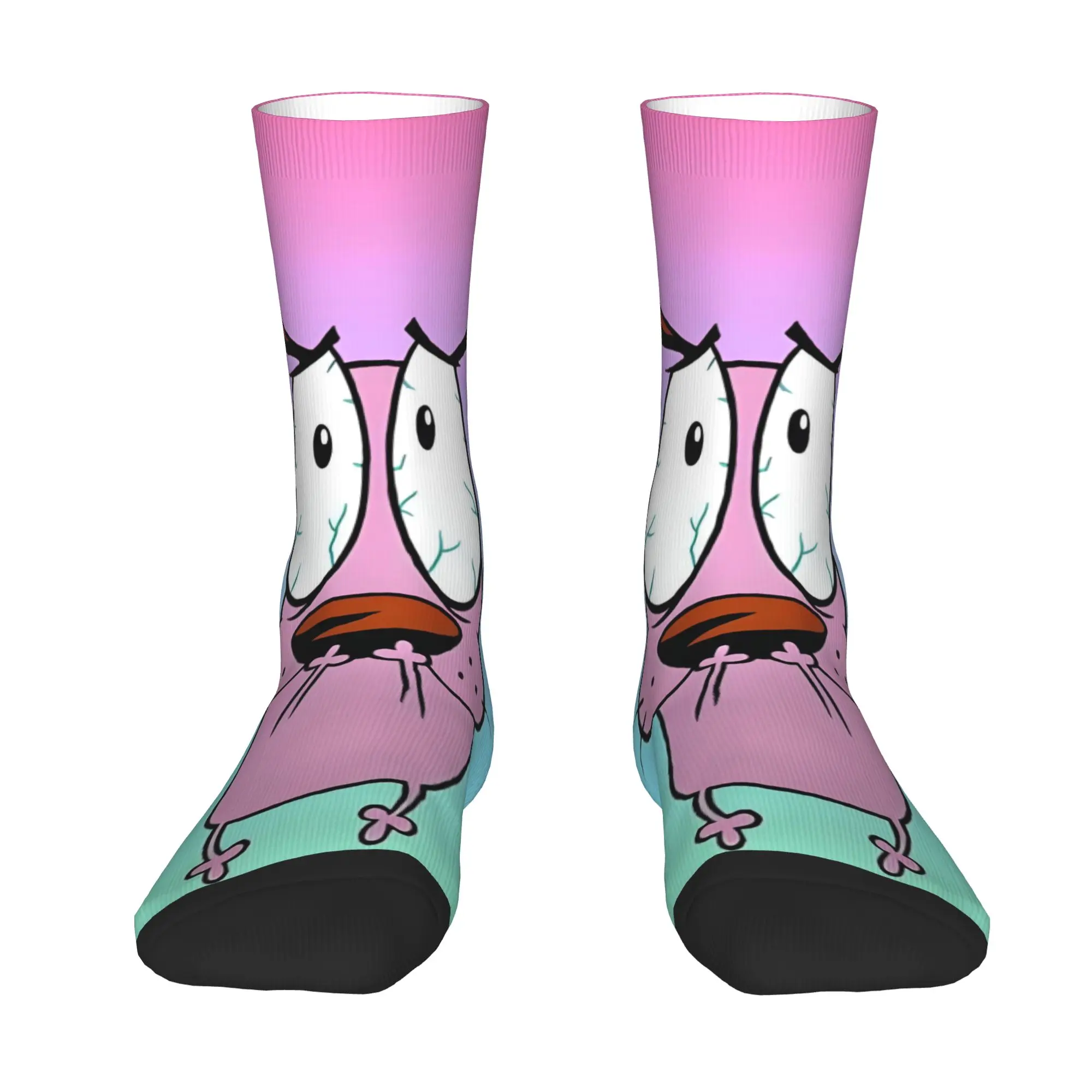 Chaussettes personnalisées avec imprimé amusant C-Courage The Cowardly Dog pour femmes et hommes, chaussettes extensibles pour l'été, l'automne et l'hiver