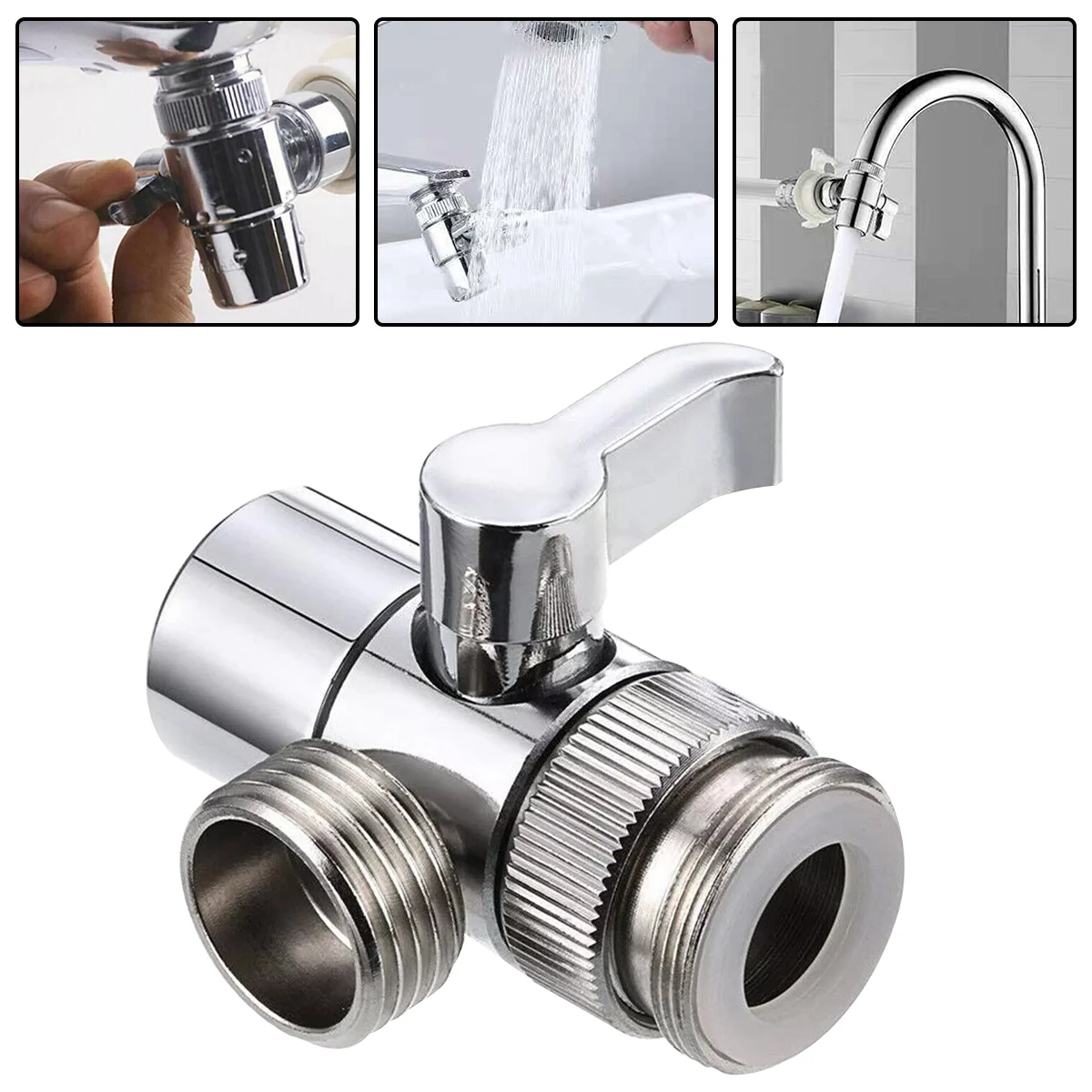 Practical ABS Diverter Valve 1/2 Inch 3 Way Water Separator Shower Tee Adjustable Switcher Bathroom Accessories