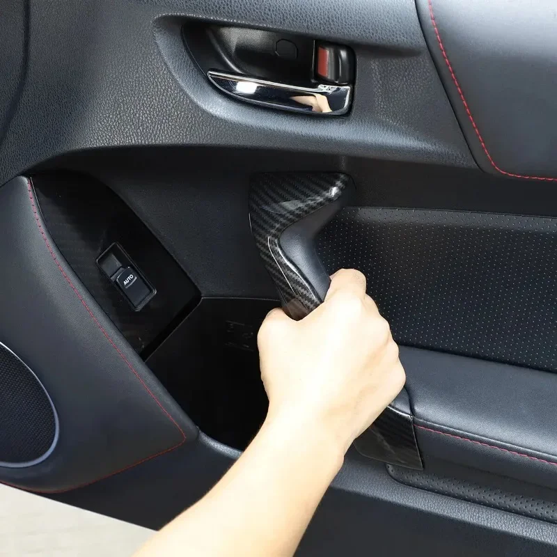 Para Toyota 86 Subaru BRZ 2012-2020 ABS fibra de carbono Panel de puerta de coche manija cubierta de agarre pegatina embellecedora accesorios de Interior de coche