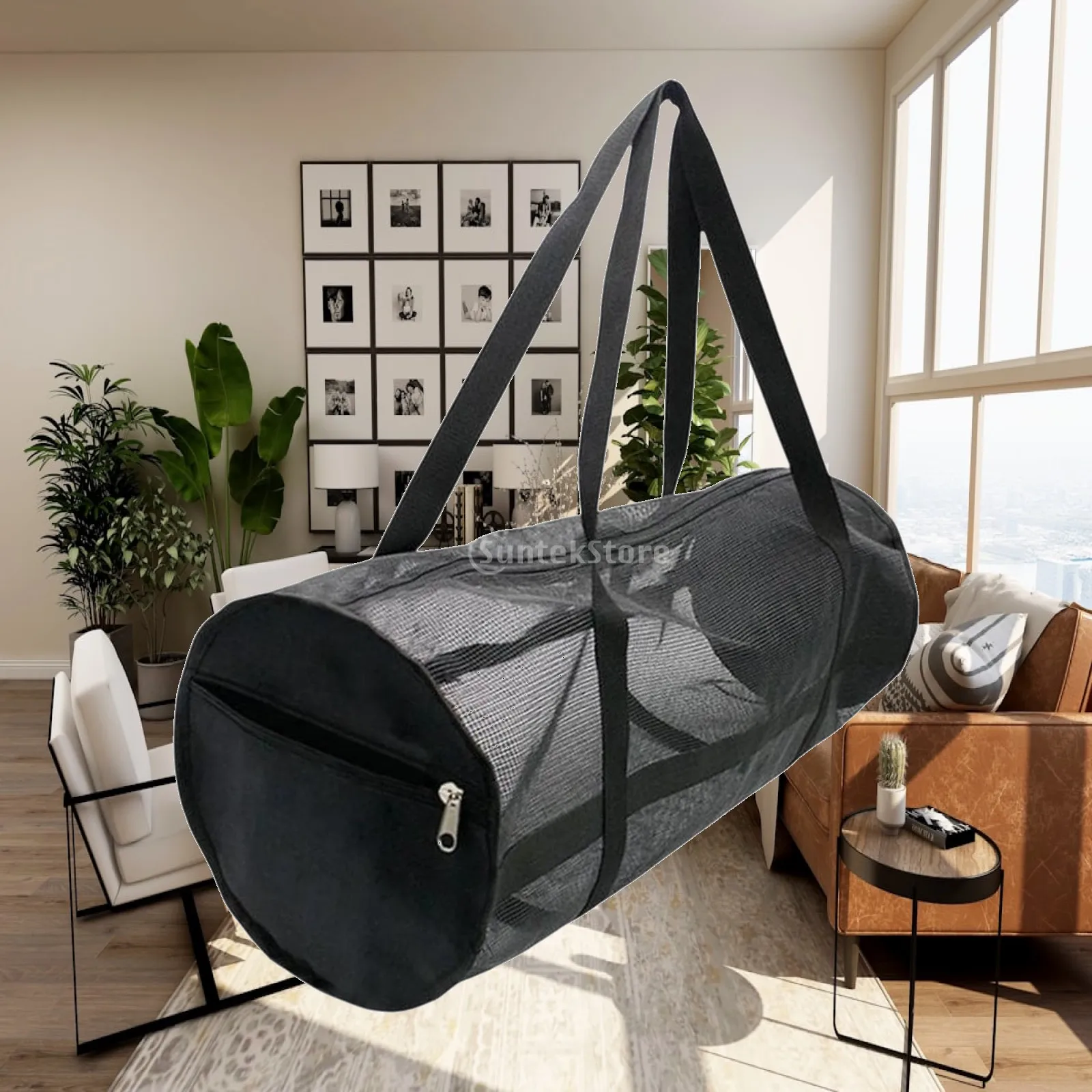 Mesh Duffle Bag Portable Lightweight Organizer Basketball Volleyball Bag for Pilates Surfing Fitness Snorkeling Soccer Ball