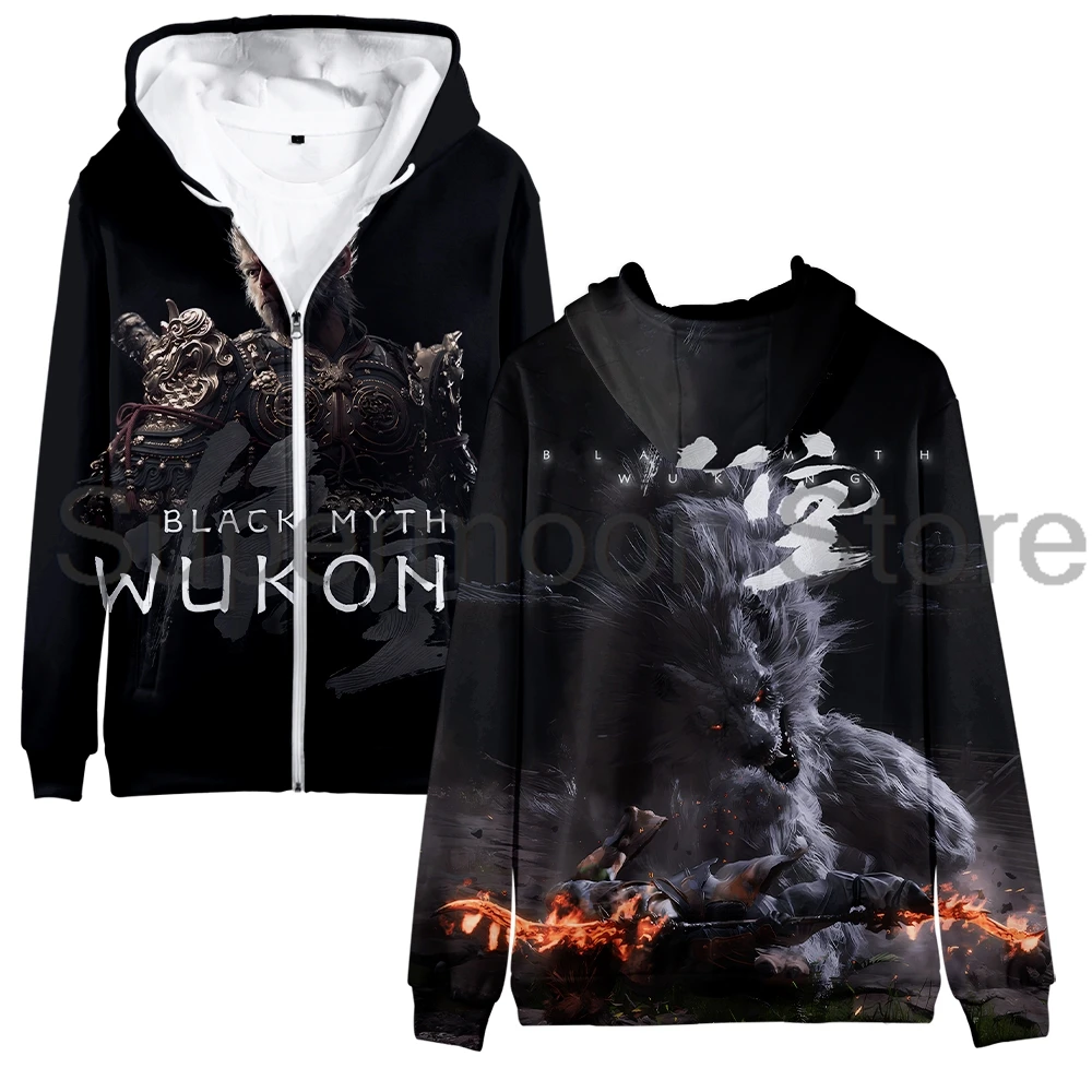 Black Myth Wukong Hoodie 2024 Hot Game Zipper Sweatshirts Long Sleeve Streetwear Women Men 3D Harajuku Clothes