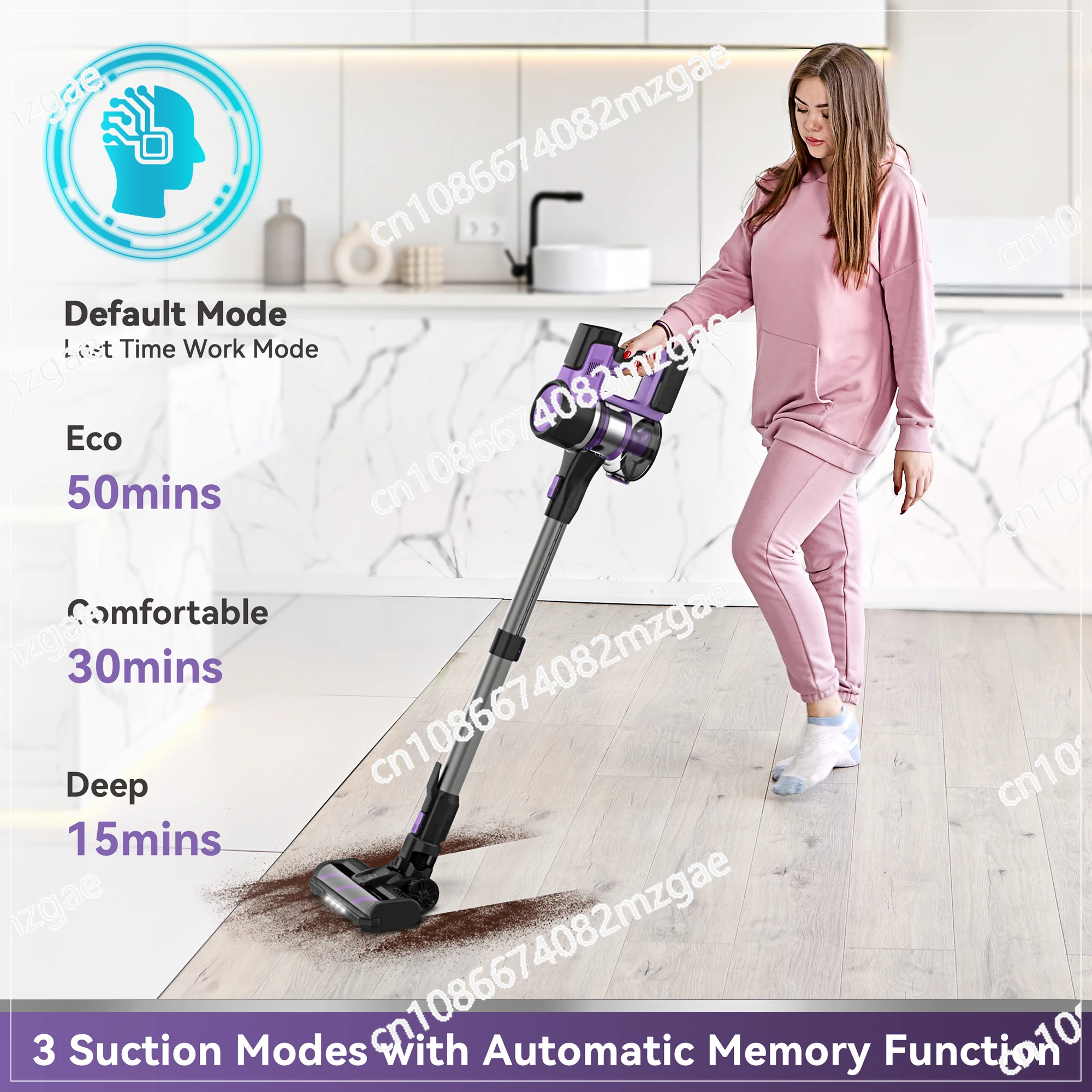 S10 Cordless Vacuum Cleaner, 6-in-1 Stick Vacuum with 30Kpa 350W Suction, Max 50 Min Runtime Rechargeable Vacuum Cleaner