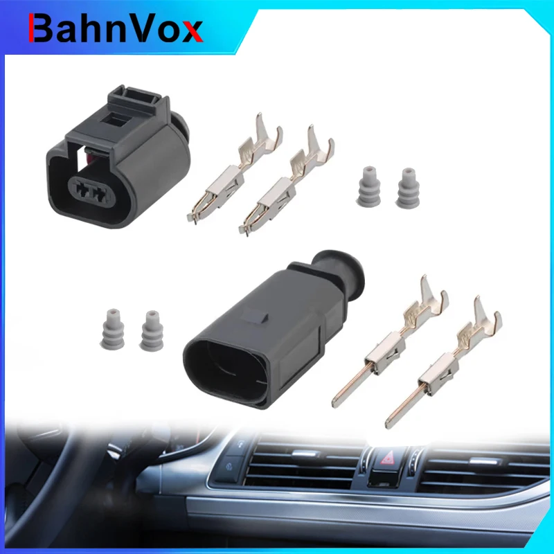 1 Set 2Pin Way Auto Temp Sensor Plug Deflation Valve Socket Waterproof Electrical Wire 1.5mm Connector 1J0973802 1J0973702