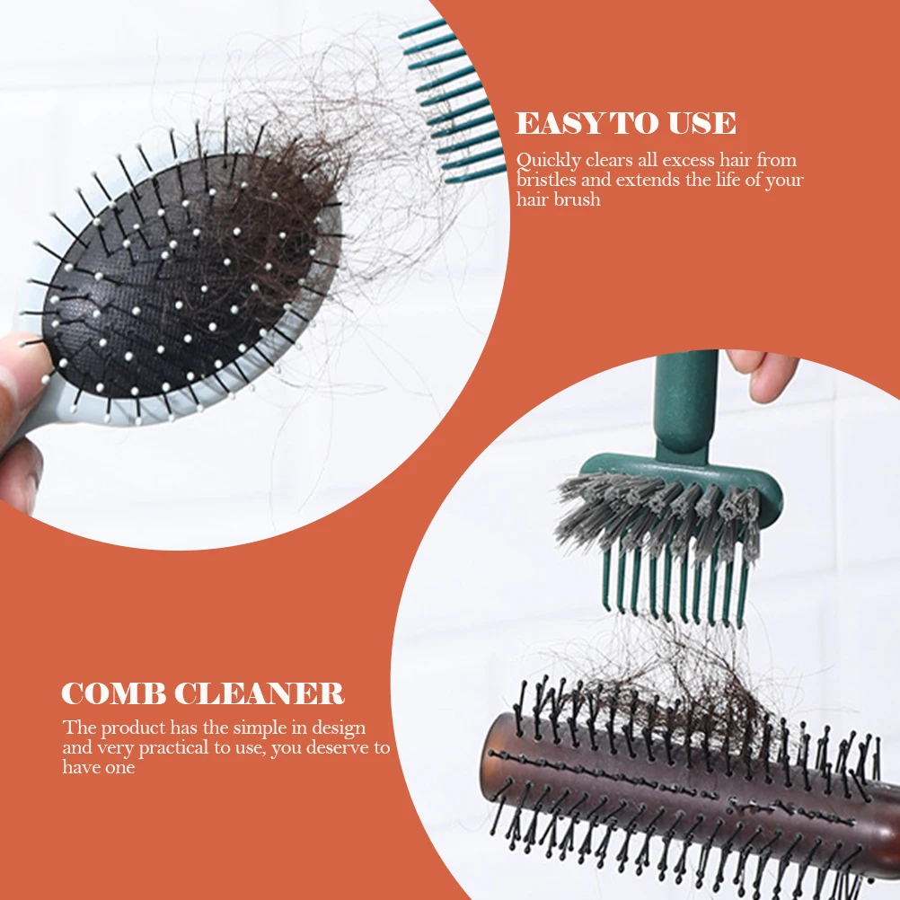 قطعتان من مشط تنظيف فرشاة الشعر، أداة إزالة الشعر خفيفة الوزن ومحمولة، فرشاة تنظيف للعناية بالشط الأساسي #1