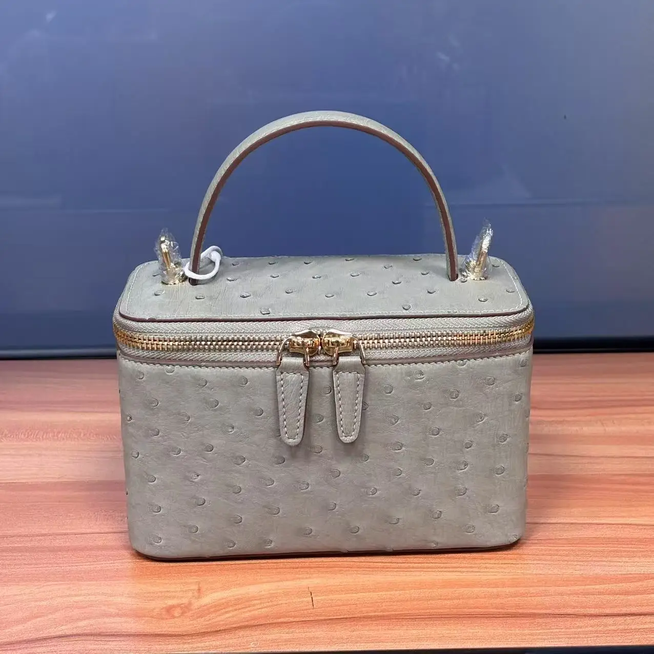 

Женская сумка из страусиной кожи, маленькая квадратная сумка из натуральной кожи, модная высококачественная косметичка с ремешком-цепочкой, сумка через плечо, 45