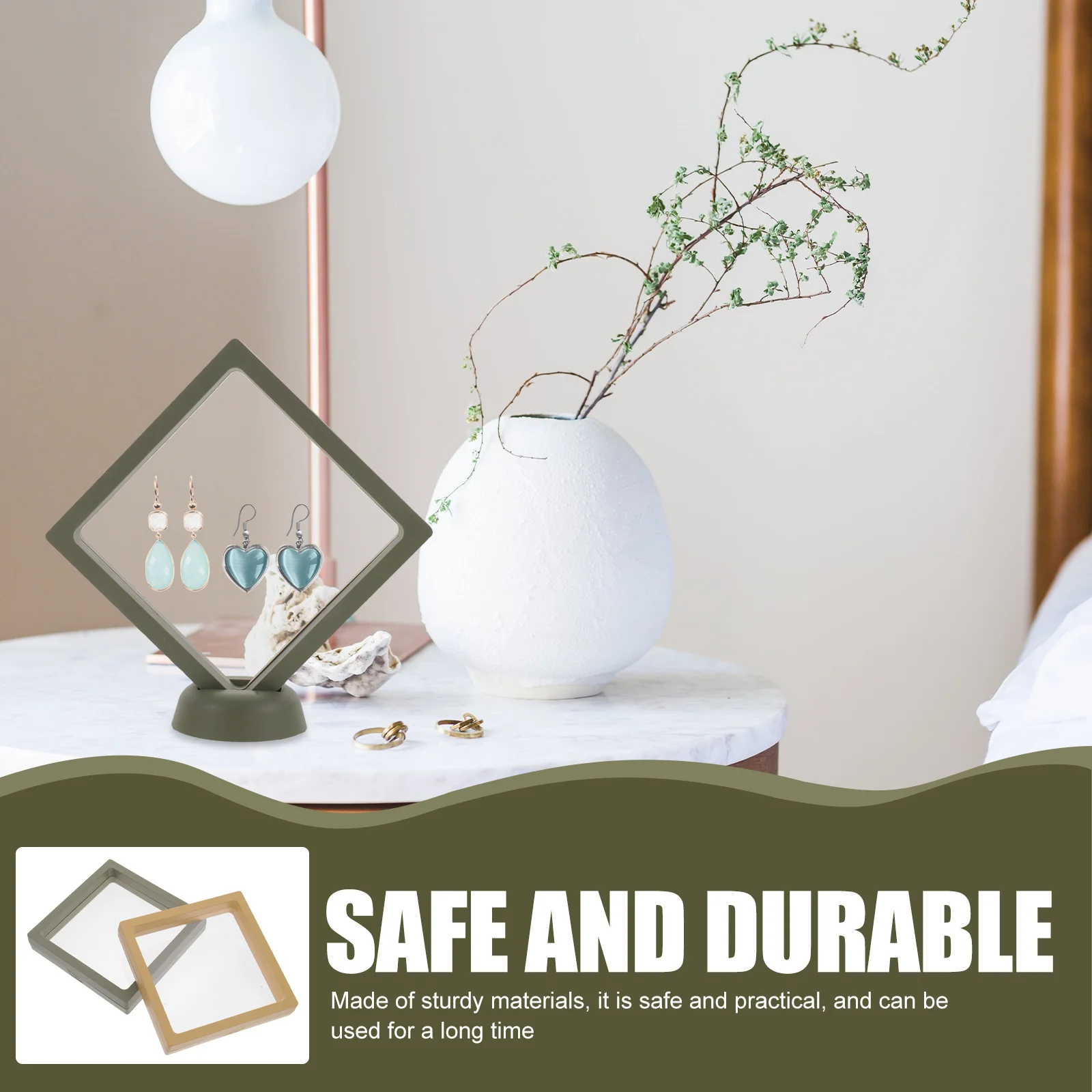 

4 шт., рамка для демонстрации ювелирных изделий, прозрачная плавающая стойка премиум-класса для хранения монетных колец, витрина, витрина для ювелирных изделий