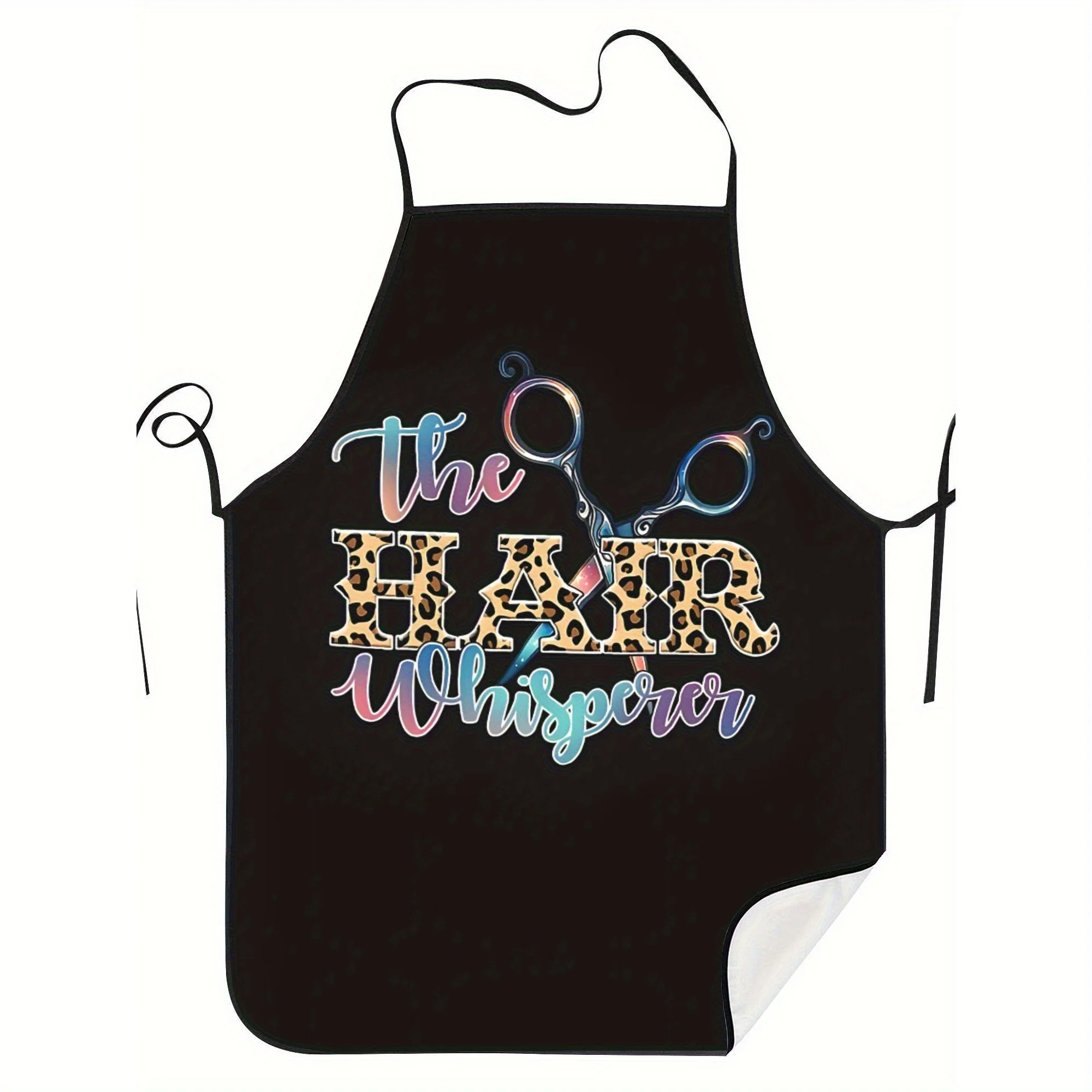 Of 2 Vintage Leopard Print Hairdresser Aprons Made from 100% Polyester Fabric, Featuring Slight Stretch, Suitable for Both Men A