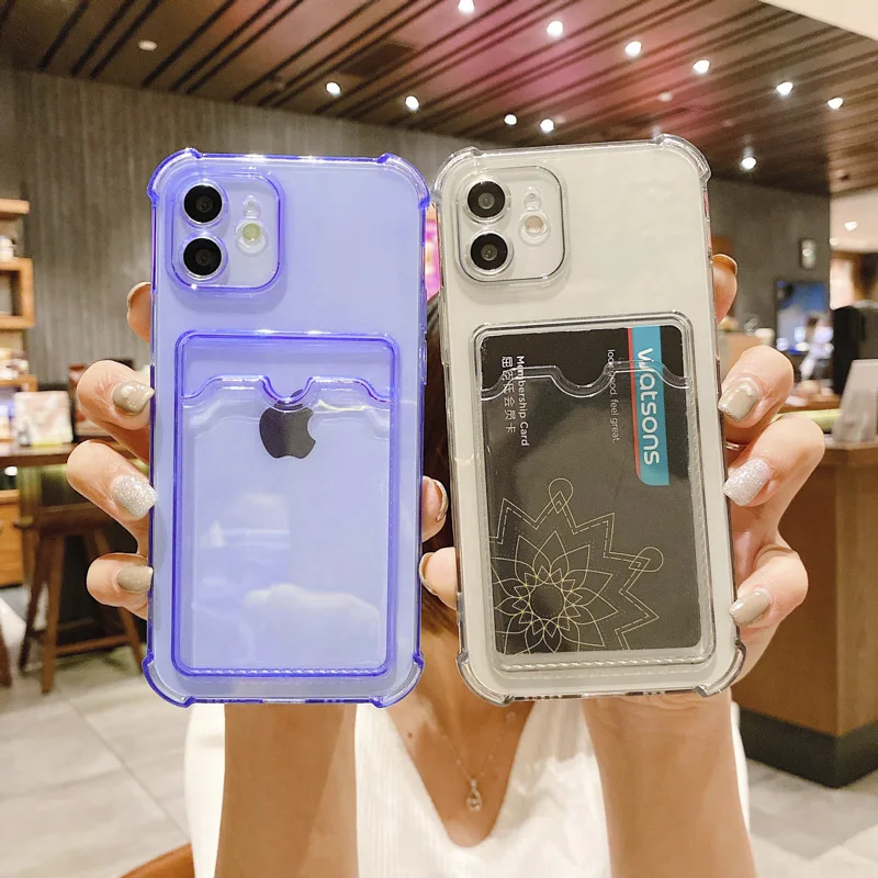 Brieftasche Karte Klar Fall Für Iphone 15 14 11 12 13 Pro Max X XR XS Max 7 8 14 Plus SE 2020 2022 iphone11 iphone13 Stoßfest Abdeckung