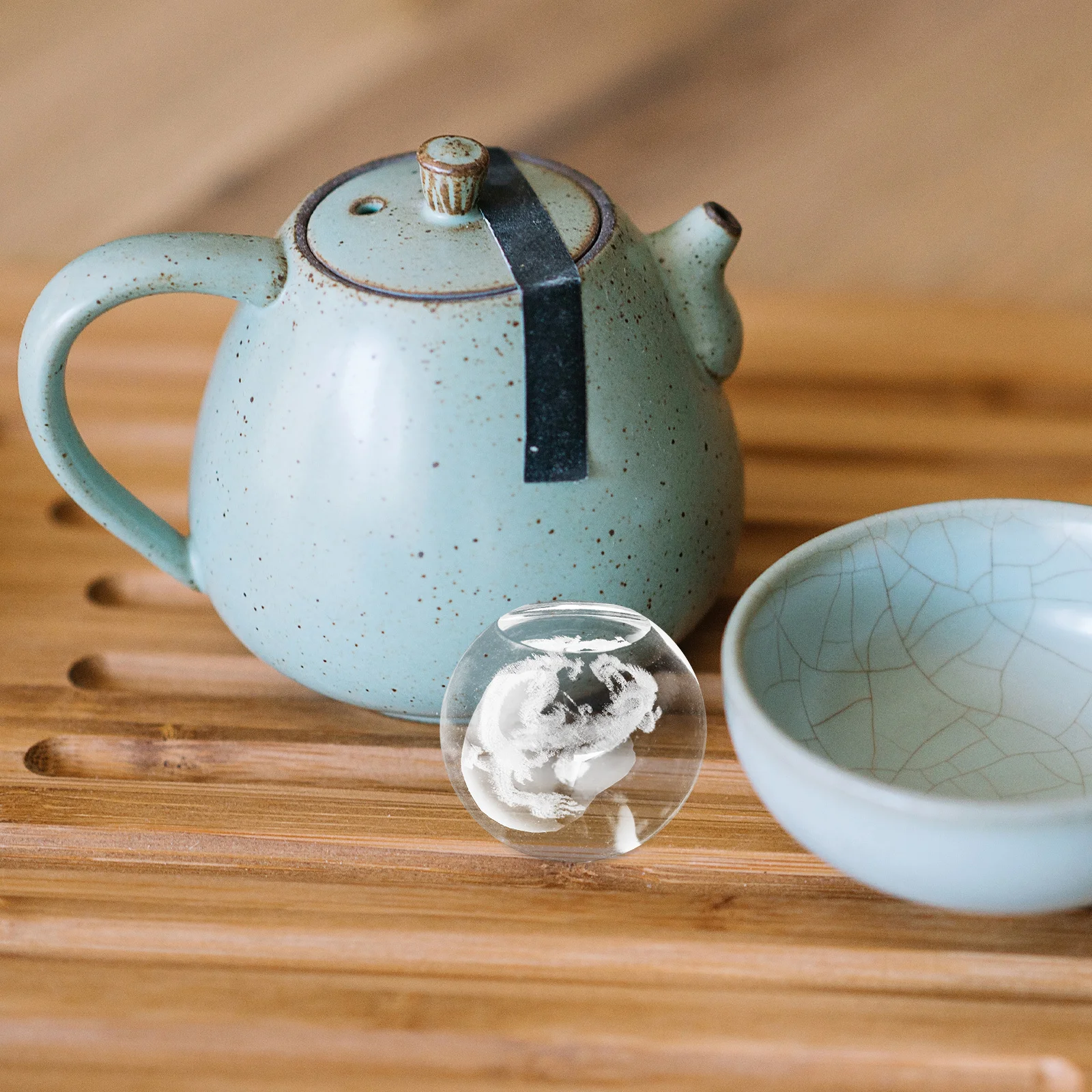 

Crystal Clear Teapot Lid Holder Glass Cover Stand Decorative Teapot Cover Rack Tea Ceremony Essential Lid Holder