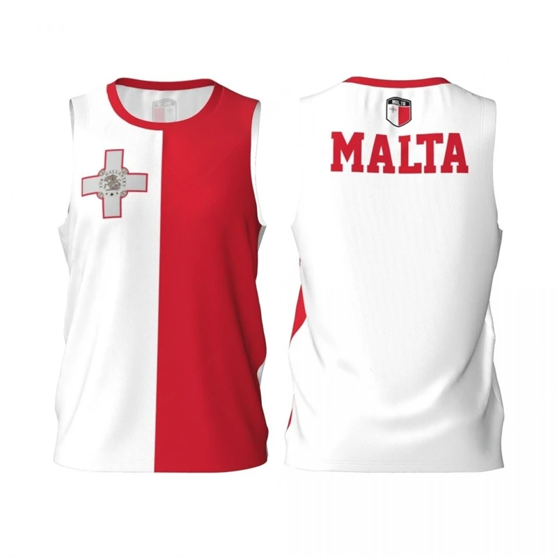 Malta Flag Basketball Jersey Fashion Casual 3D National Emblem Printed Sports T Shirt Loose Quick Dry Breathable Mens Tees Tops