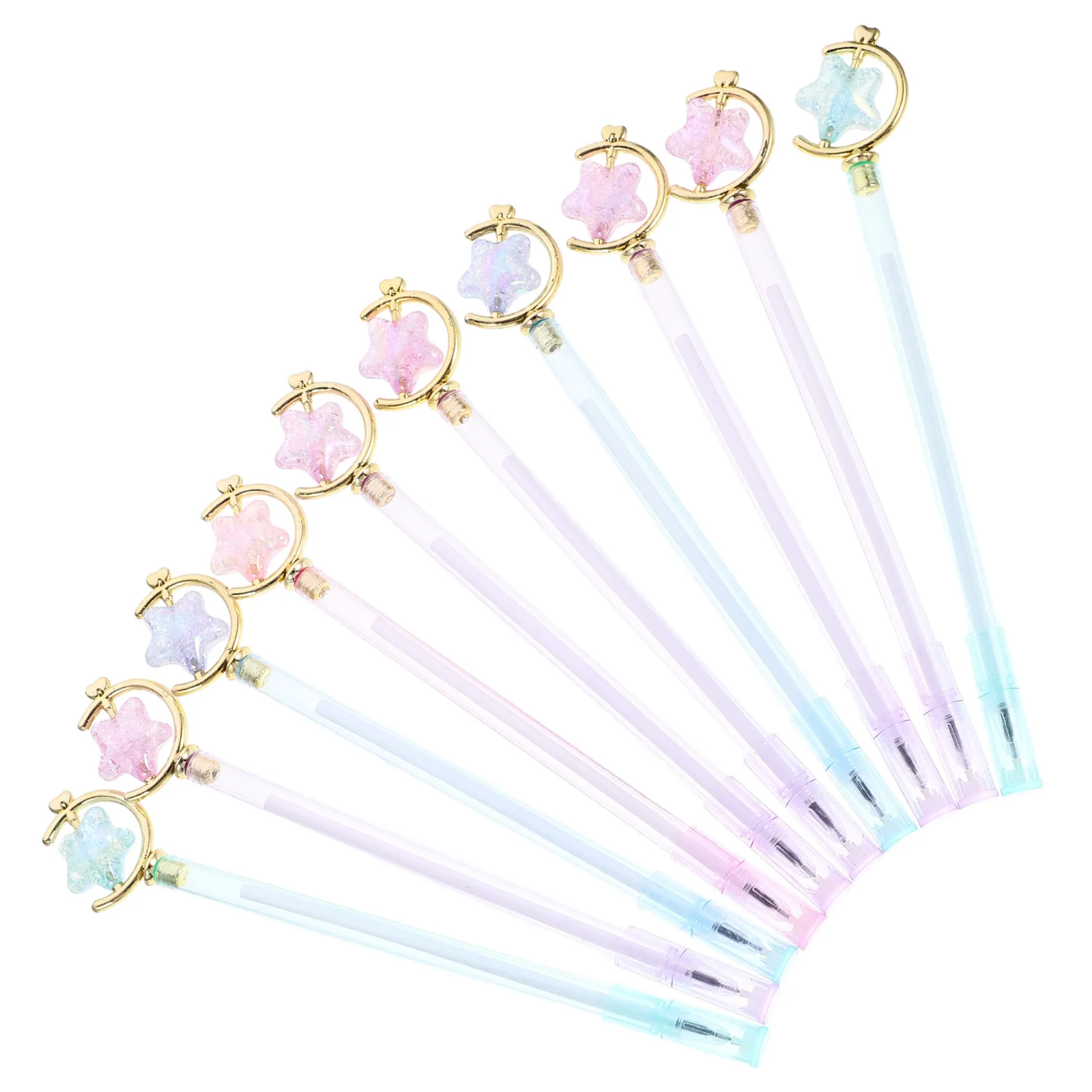 10pcs Star Shaped Gel Pen Smooth Writing Creative Stationery Fruit Design Water Based Ink Exquisite Print Lovely Pendant