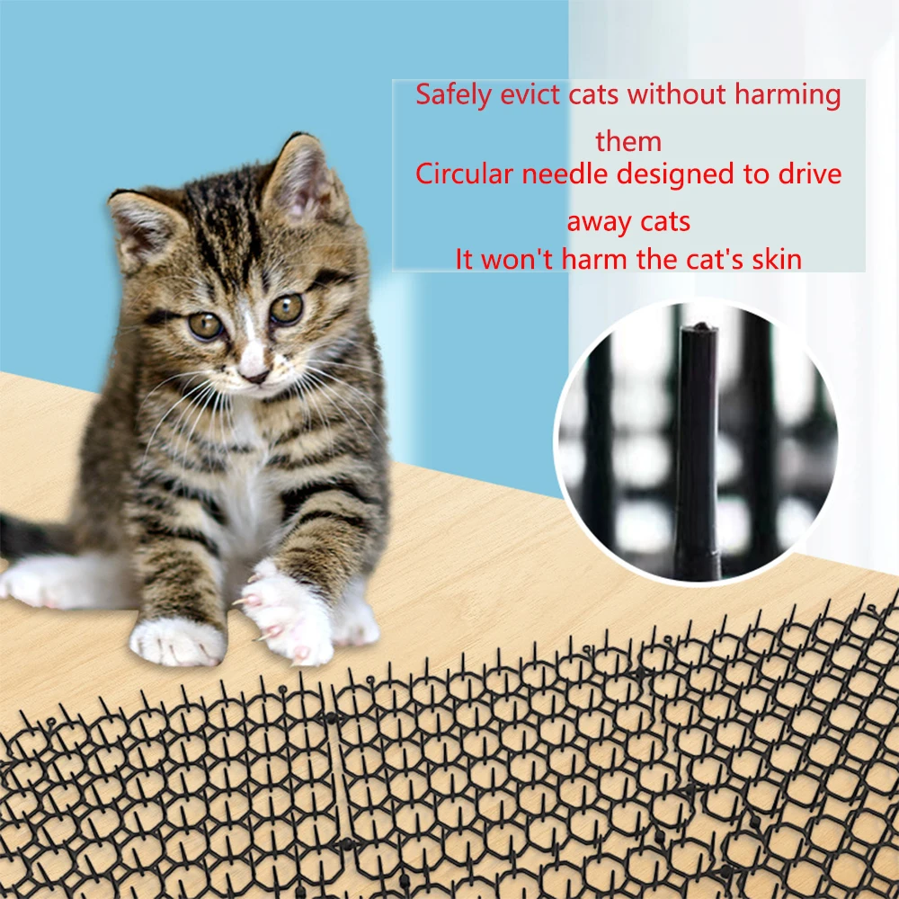 Anti Cat Thorn Mats Can Be Spliced And Trimmed  Outdoor Deterrents Mat Cats Repellent Spikes Pads Horticultural Para Mascotas