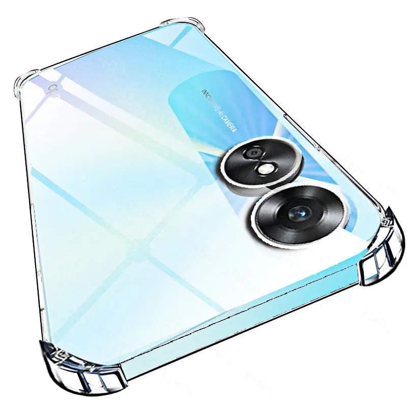 

Silicone Transparent Shockproof TPU Case for OPPO A58 A57s A56 A55 A54 A53 A53s 5g Clear Cover Coque Front Glass Hydrogel Film
