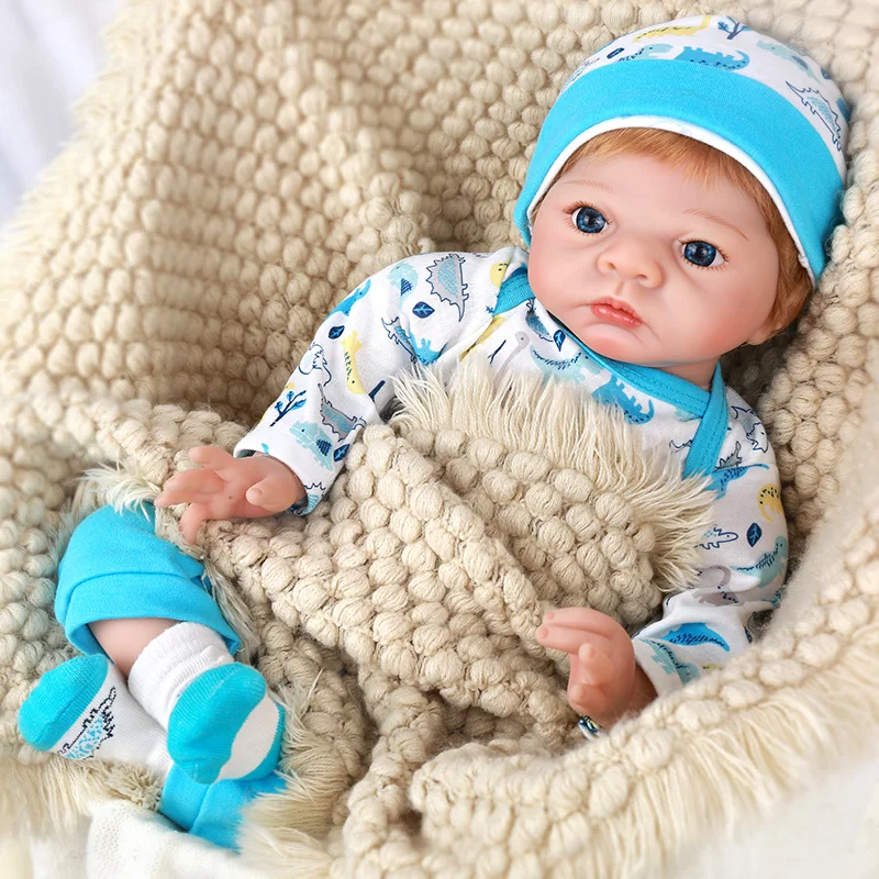 

55Cm Reborn Doll Full Silicone with Rooted Blonde Hair Cuddly Baby Doll High Quality Hand Made Collectible Art Doll