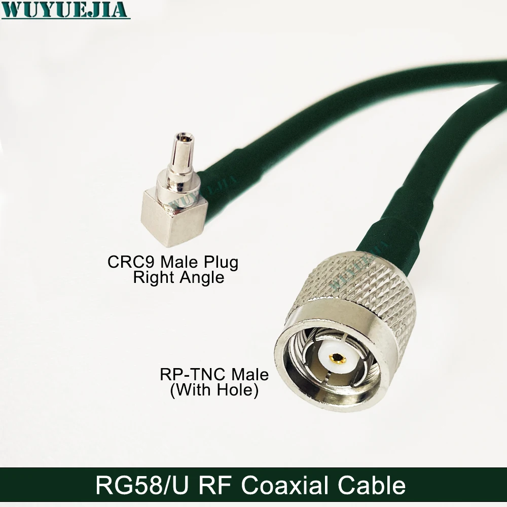 TNC Female Jack Waterproof to TS9 / CRC9 Male Right Angle RG58/U 50 Ohm Low Loss RF Coaxial Pigtail Jumper Cable For 4G LTE Mode