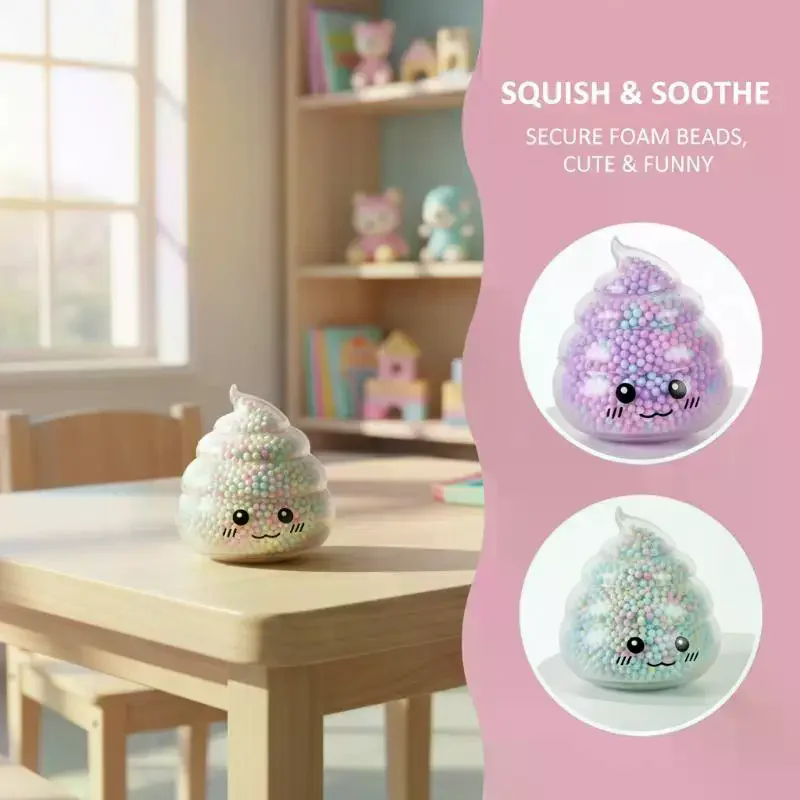 2Pcs Poop Balls Colorful Fidget Toys For Girls Kids Easter Basket Stuffers Stress-Relieving Toy