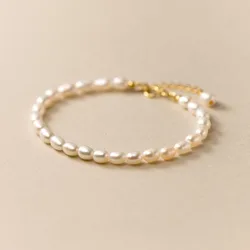 16cm-20cm Silver Bracelet For Women Pearl Bracelet Silver 925 Jewelry Fashion Chain Bracelets Female Girls Minimalist Elegant