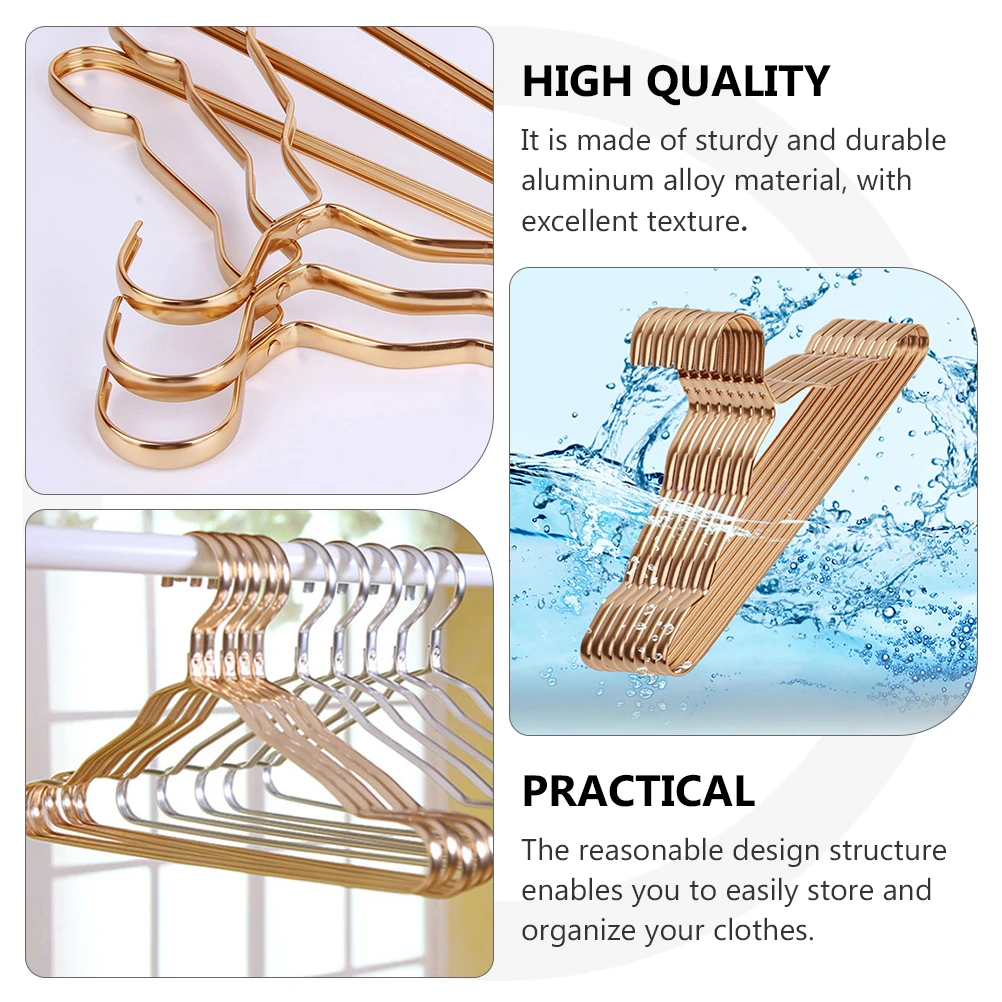 

5Pcs Aluminum Alloy Hangers Premium Quality Non Slip Design For Coats Dresses Home Decor Practical Clothes Rack Saving
