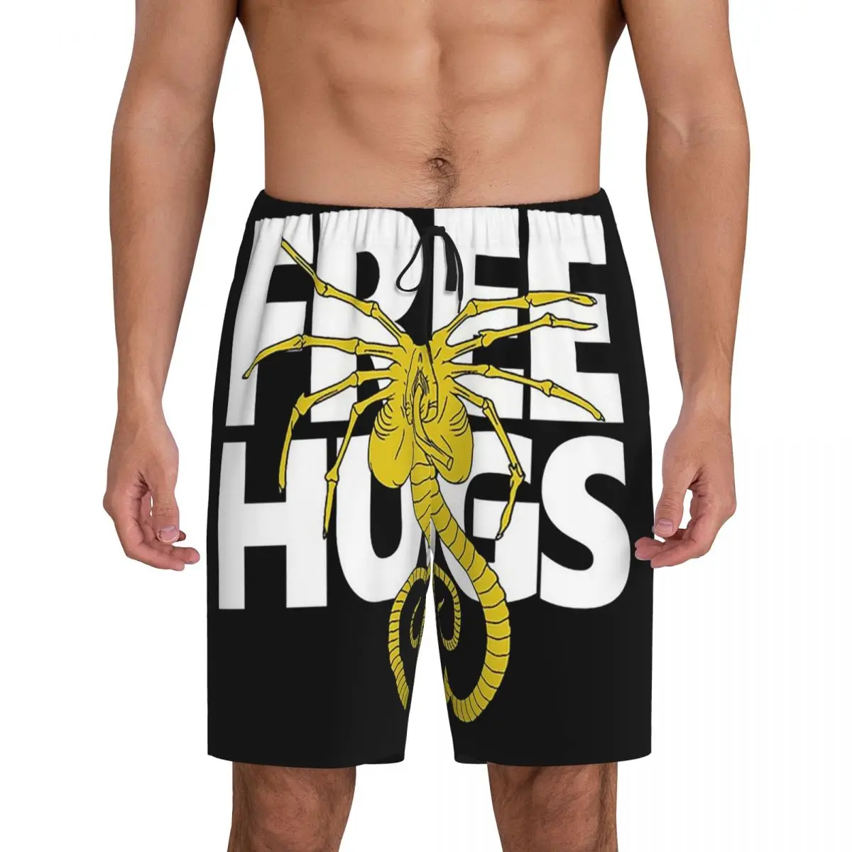 

Custom FaceHugger Alien Xenomorph Shoulder Short Pajama Pants Men Sleepwear Sleep Lounge Bottom Shorts Sleeping Pants