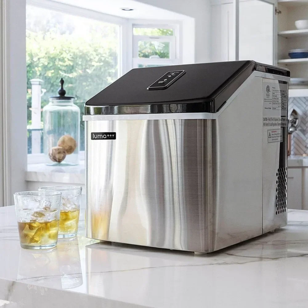 Ice Maker, Factory Refurbished Countertop Clear Ice Maker - Stainless Steel Ice Machine