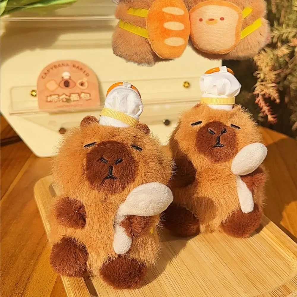 Cute Plush Capybara Plush Keychain Brown Cartoon Bag Pendant Fluffty Animals Keyring Birthday Gift
