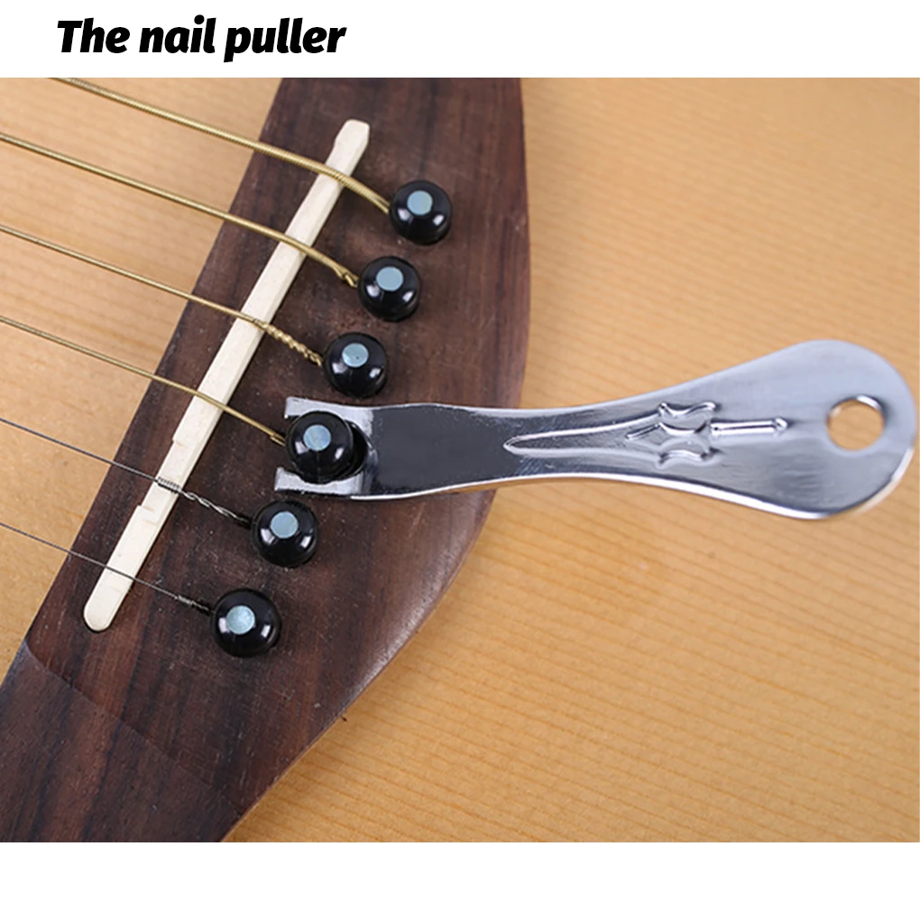 

Stainless Steel Acoustic Guitar String Nail Peg Pulling Puller Bridge Pin Remover Handy Tool String Nail Puller Removal Pullers