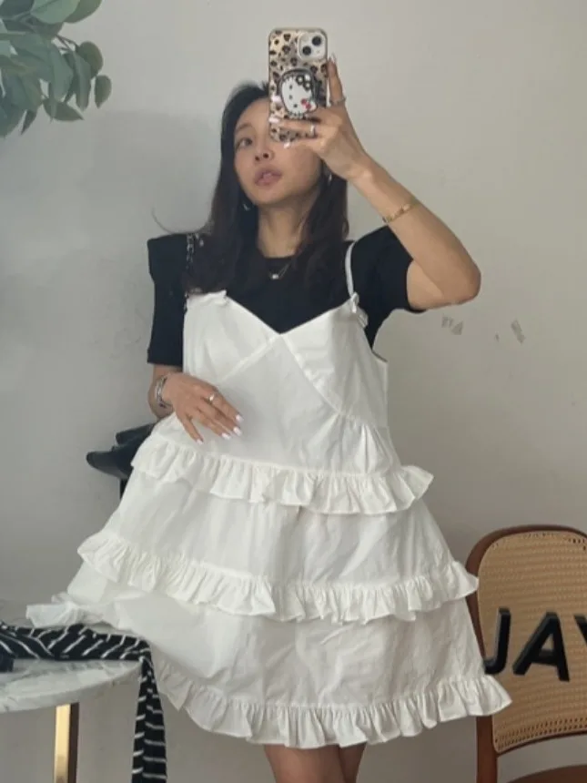 2025년 여름 신상 여성 드레스 스트랩리스 나비 매듭 스플라이싱 밑단 숏 스커트 패셔너블하고 시대를 초월한 우아한 디자인