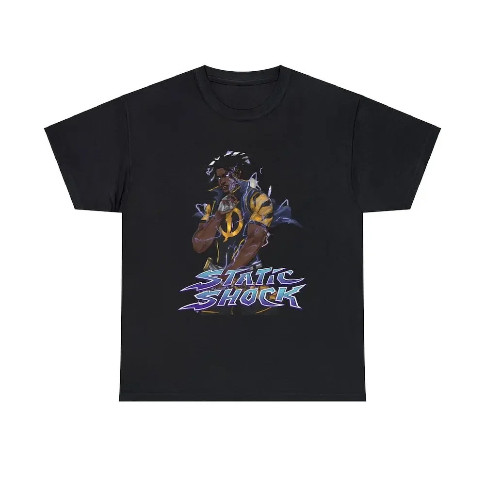 Static Shock T Shirt Black Superhero 90S Cartoon