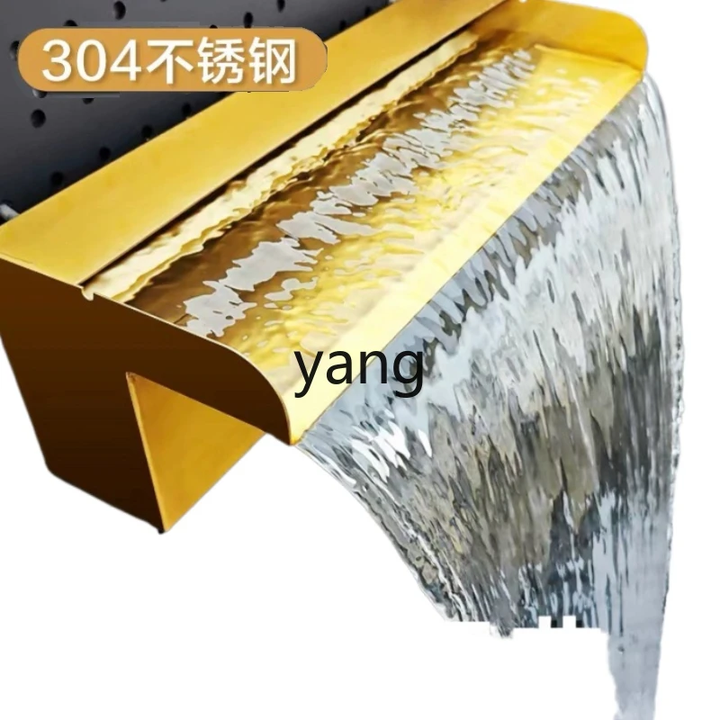 

Yjq Rose Gold Stainless Steel Waterfall Water Outlet High-End Courtyard Water Curtain Wall Flowing Water Waterfall