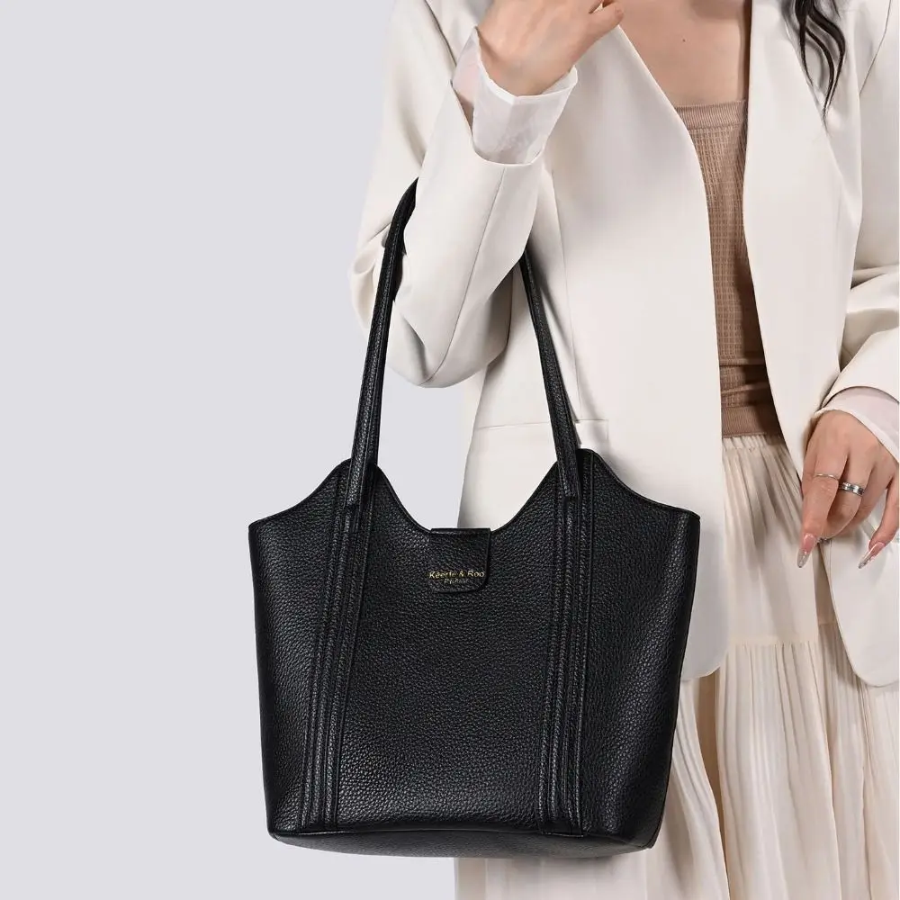 Fashion PU Women's Handbag Large Capacity Versatile Shoulder Bag Simple Lightweight Tote Bag Valentine's Day GIfts