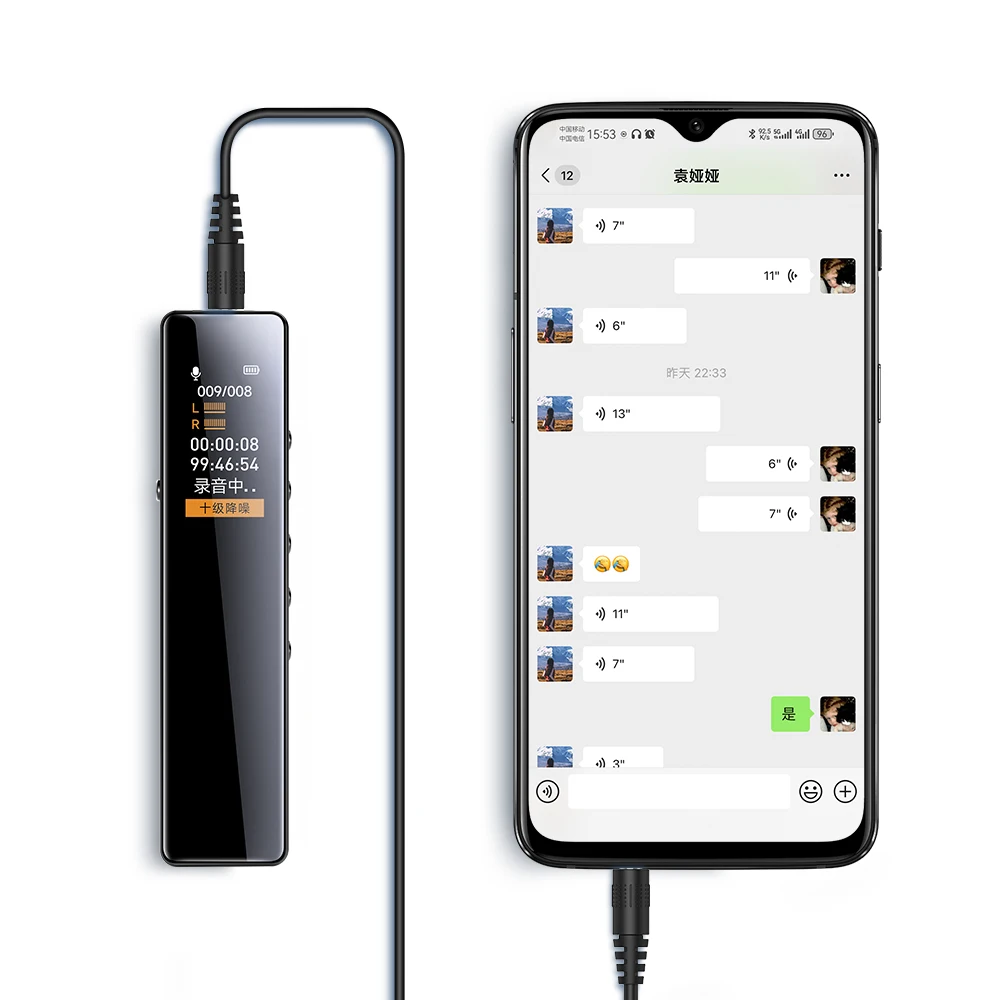 مسجل صوت Famue L11 بسعة 64 جيجابايت لاجتماعات الفصول الدراسية للطلاب، 40 ساعة 1536 كيلوبت في الثانية عالي الدقة، يعمل بالصوت بلمسة واحدة، توفير الطاقة المنخفضة بكلمة مرور #4