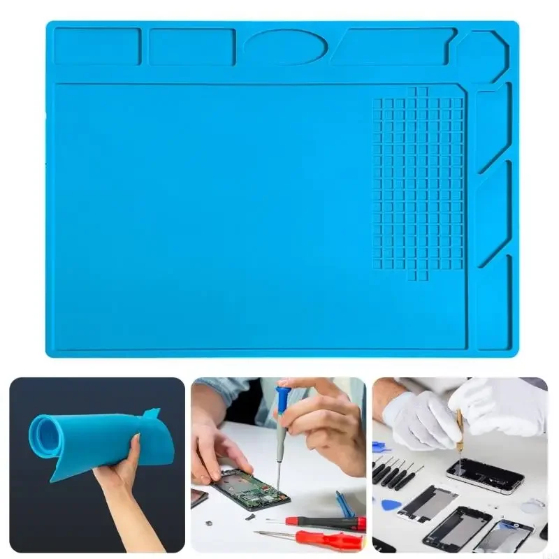 

Electronics Repair Maintenance Platform Heat Insulation Silicone Soldering Mat Silicone Work Mat 500℃ Cellphone