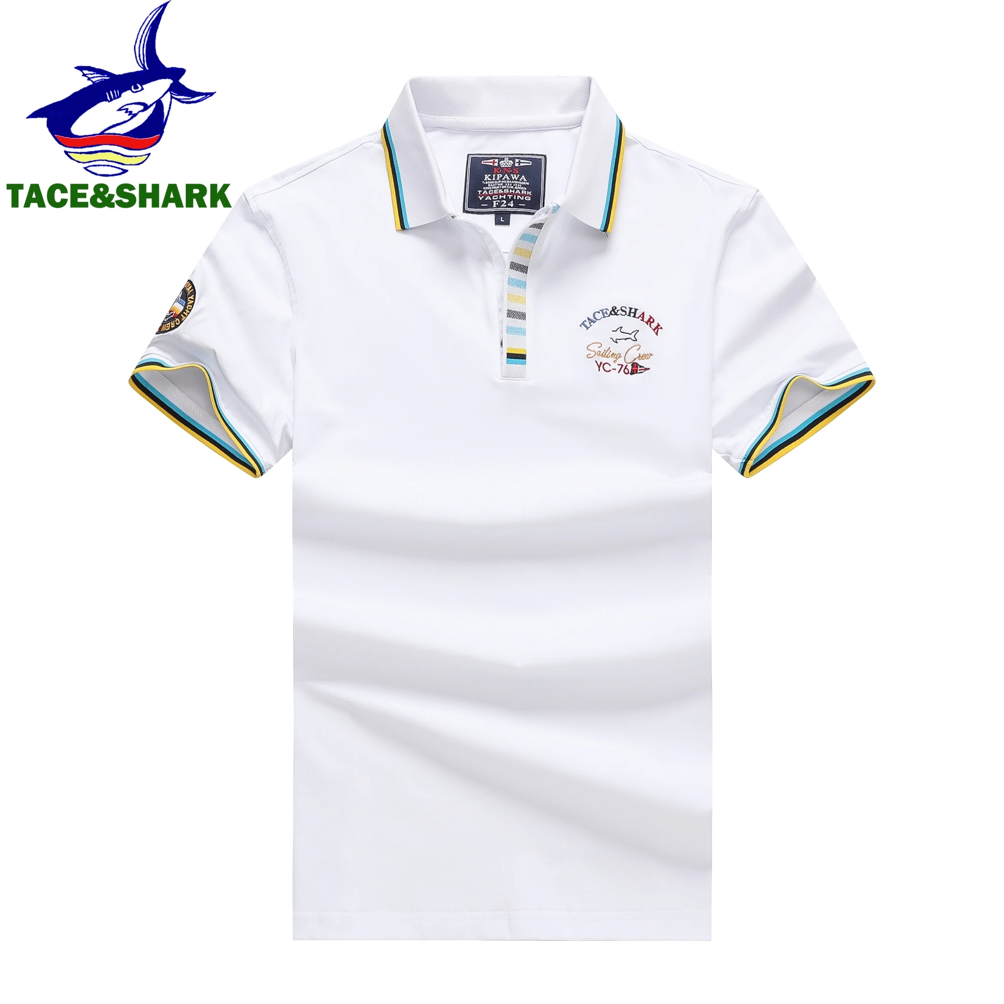 TACE&SHARK New Arrival 2024 Solid Color Fashion Luxury Polo Shirt Summer Brand Shark Camisa Masculina Mens Polo Homme