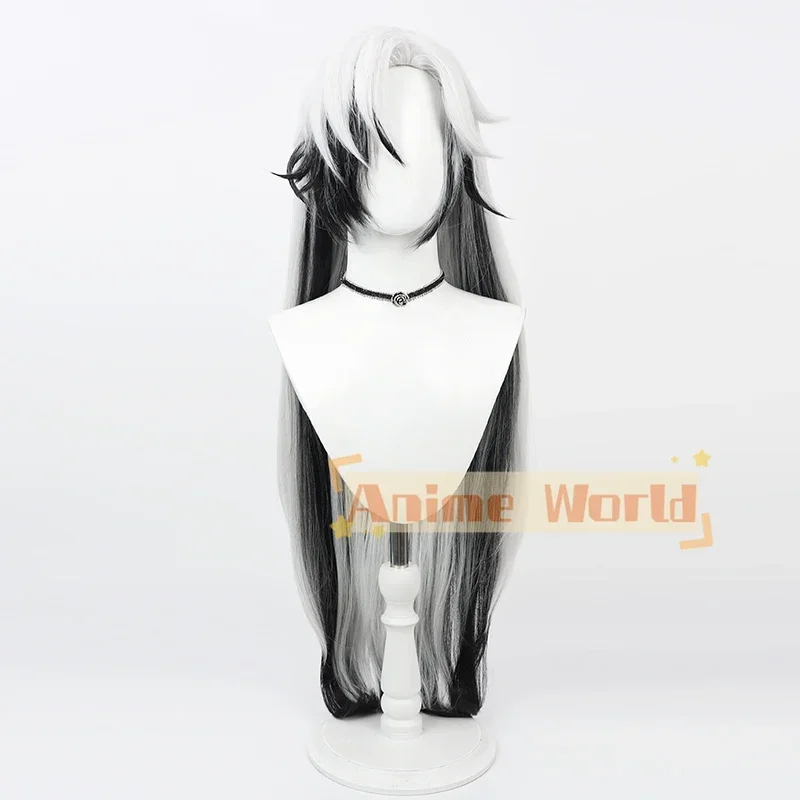 Honkai Star Rail Boothill Cosplay Wig 80cm Long White Black Heat Resistant Synthetic Hair Halloween Party Role Play + Wig Cap