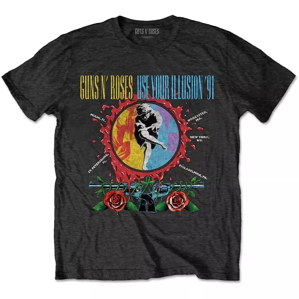 New Guns N' Roses - Retro-aged Rock Oversized Loose T-shirt From The Vintage Fashion Brand