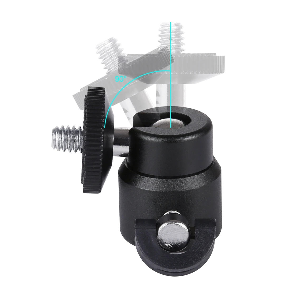 PULUZ 1/4 inch Screw Metal Tripod Ball Head Adapter with Lock 360 Degree Swivel Mount