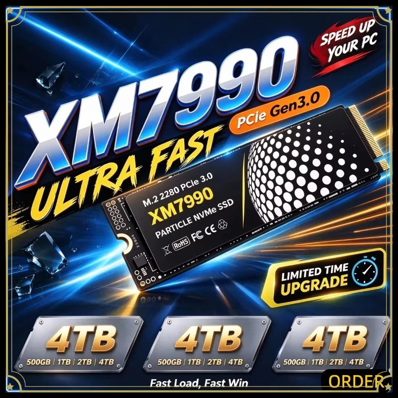 High‑Speed XM7990 M.2 NVMe SSD 500GB 1TB 2TB 4TB Capacity PCIe 4.0 3500MB/s Internal Gaming Solid State Drive for PC Laptop