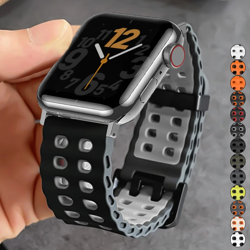 

Silicone Strap for Apple Watch Band Ultra 3 49mm Series 11 10 42mm 46mm 41 38mm Band For IWatch 9 8 7 6 5 4 SE 3 3 2 1 45mm 44mm