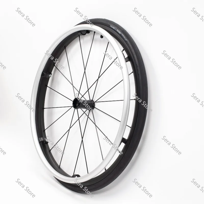 (Pair) Quick-release Inflatable Tyres for Aluminium Alloy Sports Wheelchair, Large 24-inch Wheels with 1-inch Tyre Width