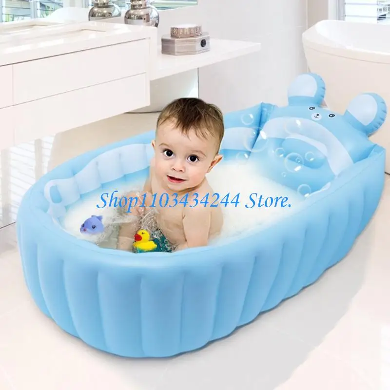  Travel Shower Basin Cartoon Animal Pattern Toddlers Inflatable Bathtub Portable Bathtub Baby Bathtub Blow Up Tub