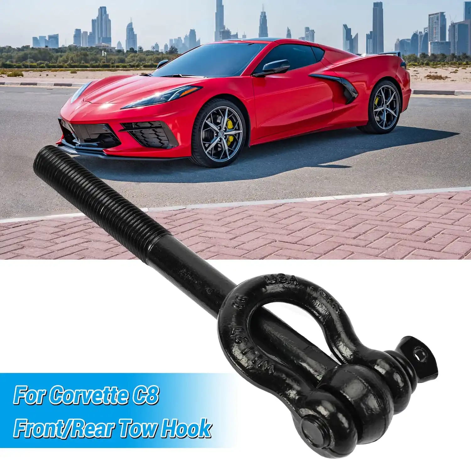 15234068 Tow Hook Front Rear Mid Engine Black Replcmt for Corvette C8 2020 2021 2022 2023 2024