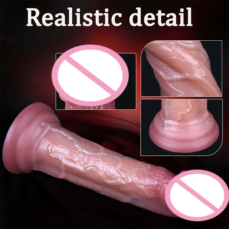 Women Soft Realistic Silicone Anal Plug Long Dildo Masturbator G Spot Hands-Free Penis Strong Suction Cup Play for Adult Sex Toy view 2
