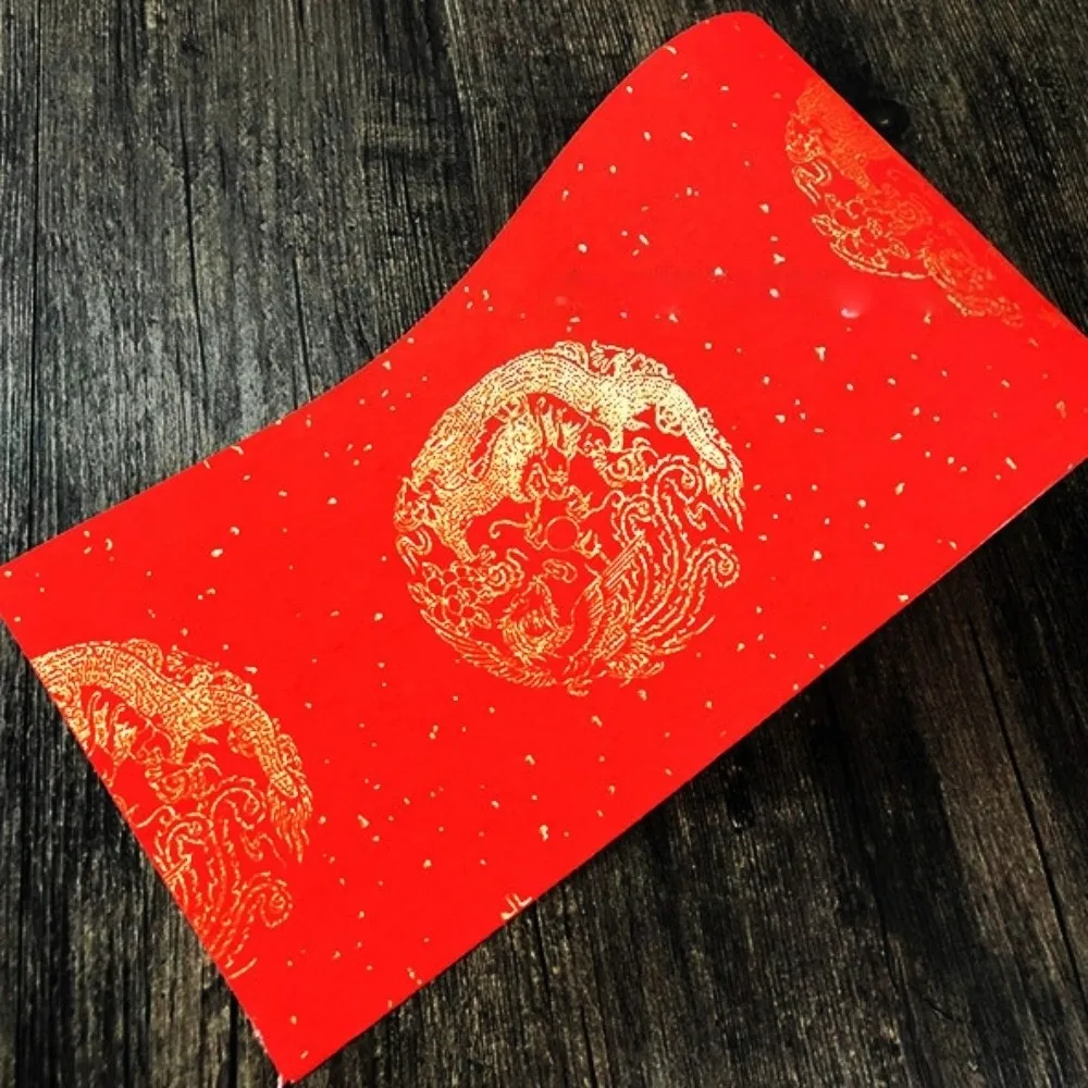 

20m Blamk Wannianhong Couplet Thicken Red Gold-painted Couplet Paper Ink Writing Long Roll Brush Calligraphy Paper Wedding